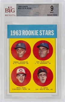 1963 Topps #537 Pete Rose Rookie Card - BVG MINT 9
